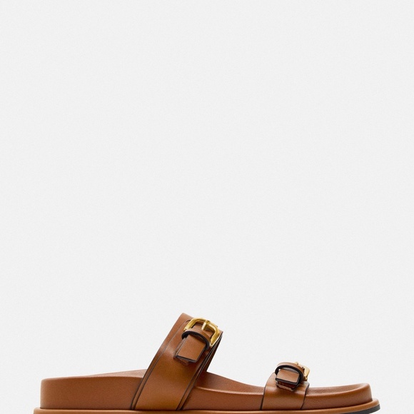 Zara brown BUCKLED SANDALS 1609/310 - Picture 6 of 6